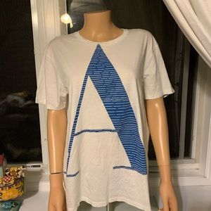 Armani exchange t-shirt. Size large. White with blue. Used
